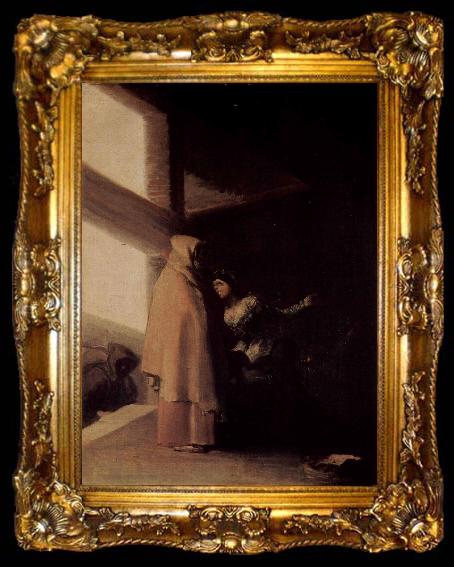 framed  Francisco de Goya Besuch des Monchs, ta009-2