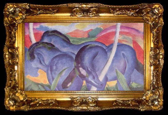 framed  Franz Marc Die groben blauen Pferde, ta009-2