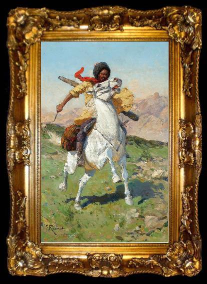 framed  Franz Roubaud The caucasian warrior, ta009-2