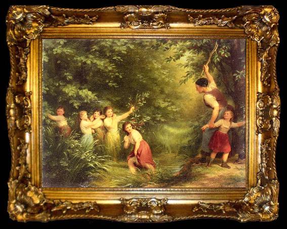 framed  Fritz Zuber-Buhler The Cherry Thieves, ta009-2