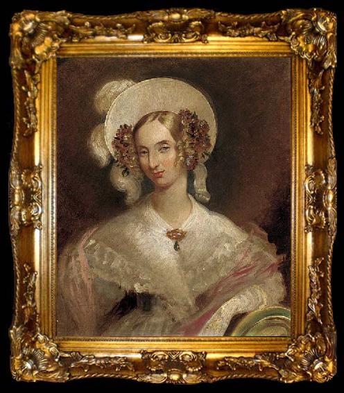 framed  George Hayter Queen Louise of Belgium, Windsor 1837, ta009-2