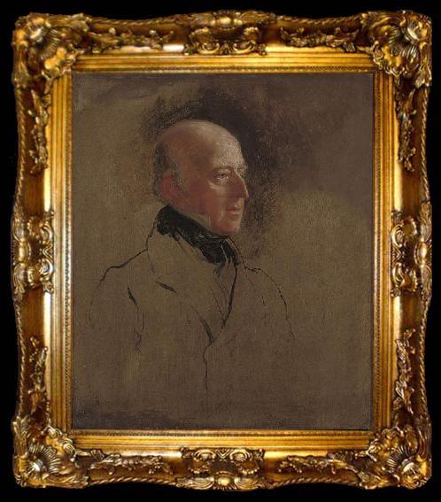 framed  George Hayter Admiral Sir Edward Codrington G.C.B., K.S.L., K.S.G. MP for Devonport, study for House of Commons picture 1836, ta009-2