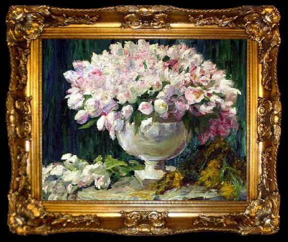 framed  George Mosson Tulpen in einer Vase, ta009-2