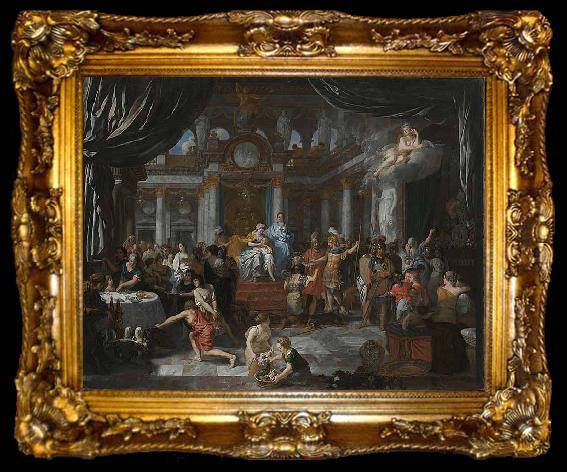 framed  Gerard de Lairesse Aeneas beim Festmahl der Dido, ta009-2