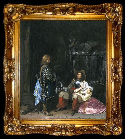 framed  Gerard ter Borch the Younger The messenger, known as The unwelcome news, ta009-2
