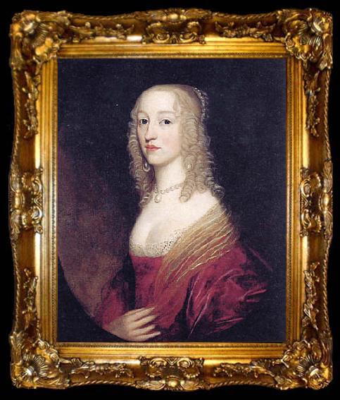 framed  Gerard van Honthorst Portrait of Luise Hollandine, in fact Louise Maria, Pfalzgrafin bei Rhein, ta009-2