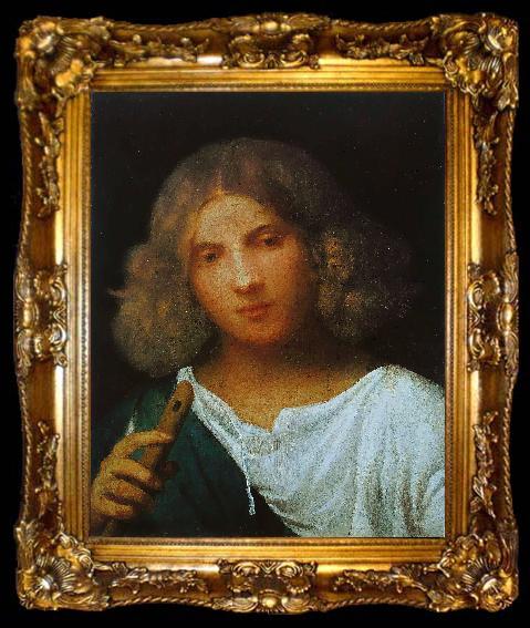 framed  Giorgione Shepherd with a Flute, ta009-2