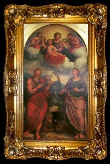 framed  Girolamo Troppa Madonna and Child in glory with, ta009-2