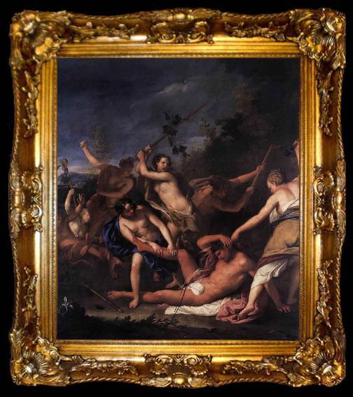 framed  Gregorio Lazzarini Orpheus and the Bacchantes, ta009-2