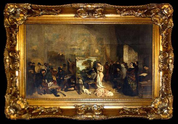 framed  Gustave Courbet The Artists Studio, ta009-2