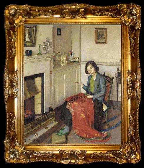 framed  Harold Herbert The red silk shawl, ta009-2