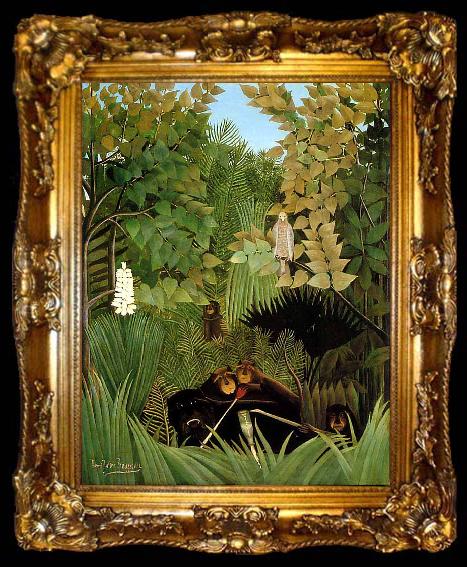 framed  Henri Rousseau The Merry Jesters, ta009-2