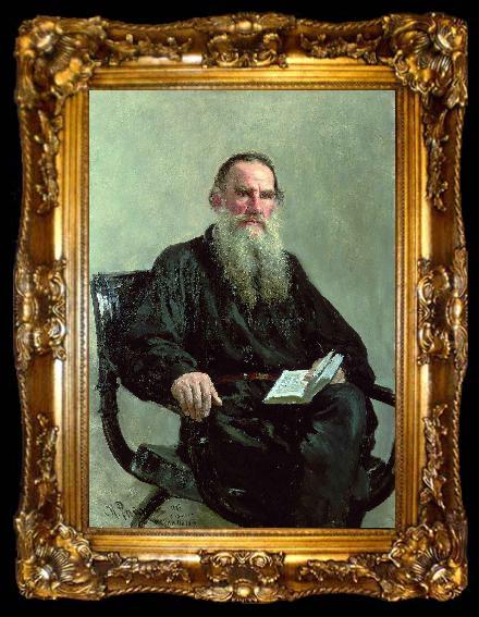 framed  Ilya Repin Portrait of Lev Nikolayevich Tolstoi, ta009-2