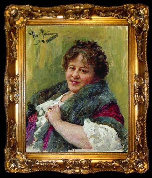 framed  Ilya Repin Portrait of writer, ta009-2