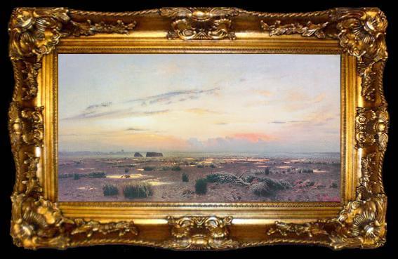 framed  Isaac Levitan Marsh at evening, ta009-2