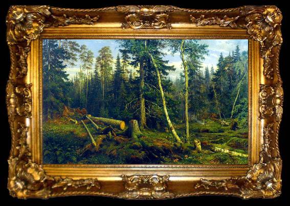 framed  Ivan Shishkin Lumbering, ta009-2