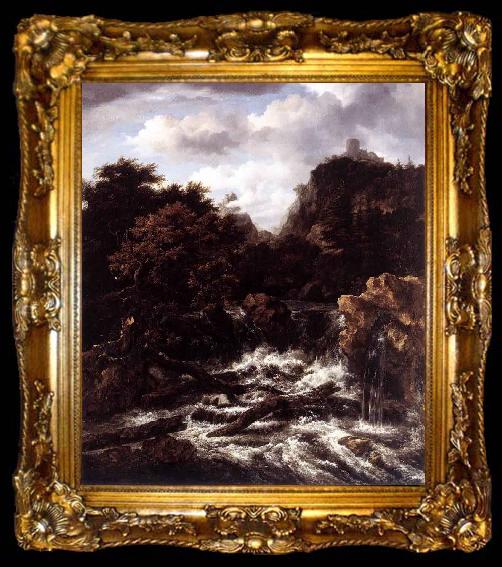 framed  Jacob Isaacksz. van Ruisdael Norwegian Landscape with Waterfall, ta009-2