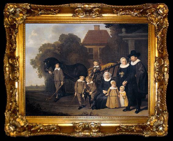 framed  Jacob van Loo The Meebeeck Cruywagen family near the gate of their country home on the Uitweg near Amsterdam., ta009-2