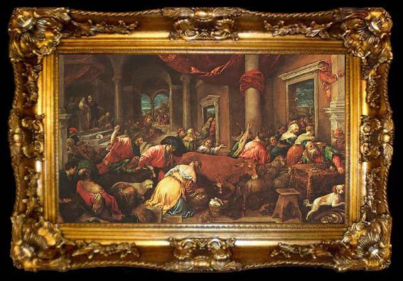framed  Jacopo Bassano The Purification of the Temple, ta009-2