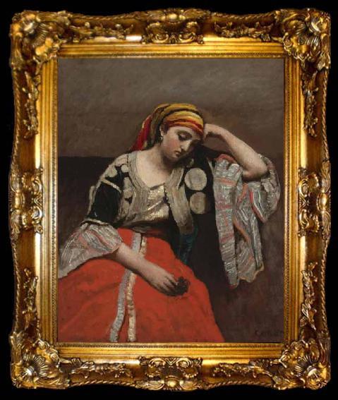 framed  Jean Baptiste Camille  Corot Juive dAlger, ta009-2