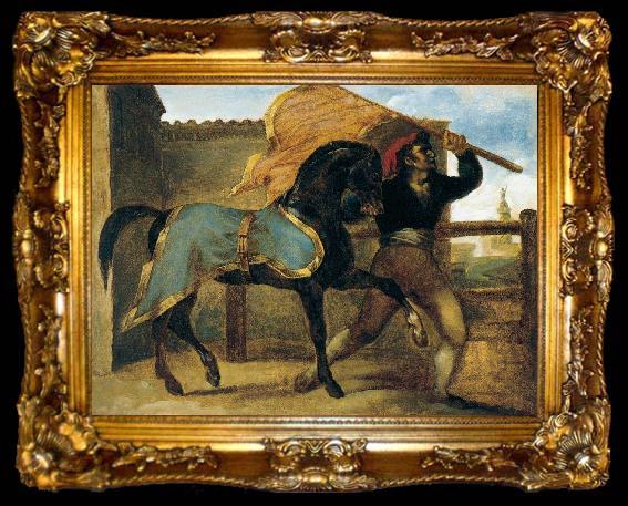 framed  Jean Louis Voille The Horse Race, ta009-2