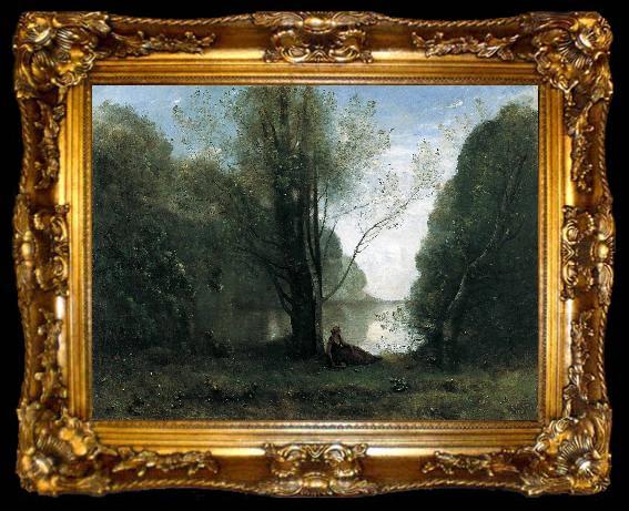 framed  Jean-Baptiste-Camille Corot The Solitude, ta009-2