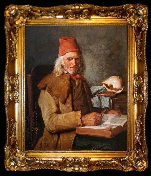 framed  Jean-Jacques Monanteuil The Old Schoolmaster, ta009-2
