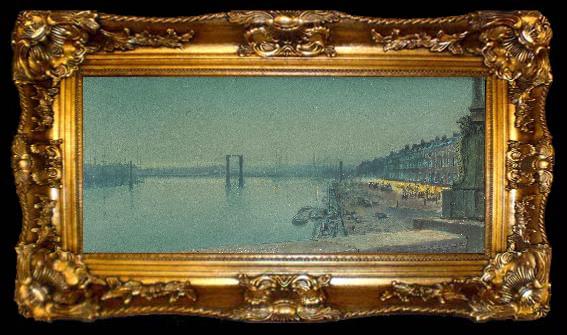 framed  John Atkinson Grimshaw Quai de Paris Rouen, ta009-2