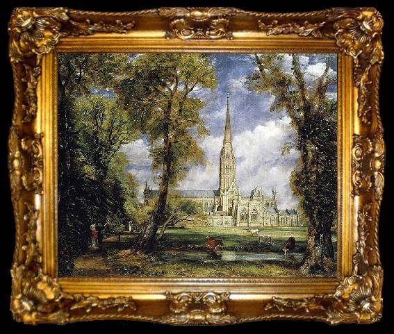 framed  John Constable Salisbury Cathedral from the Bishop s Grounds, ta009-2