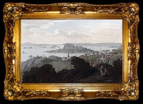 framed  John William Edy Town of Krageroe, ta009-2