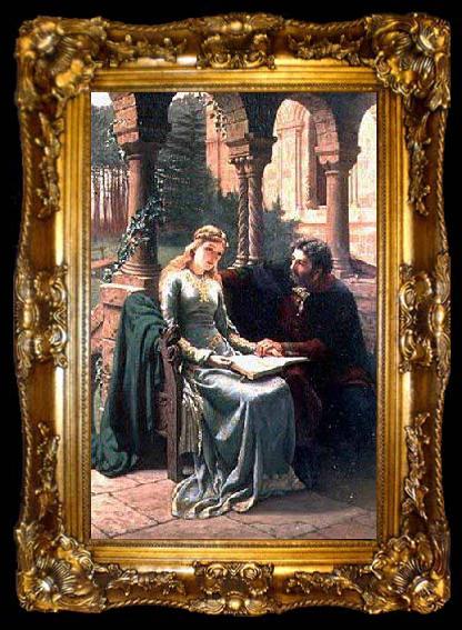 framed  Lord Frederic Leighton Abaelard und seine Schuerin Heloisa, ta009-2