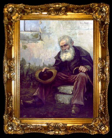 framed  Louis Dewis Old Beggar, ta009-2