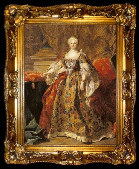 framed  Louis Michel van Loo Portrait of Elisabeth Farnese, ta009-2
