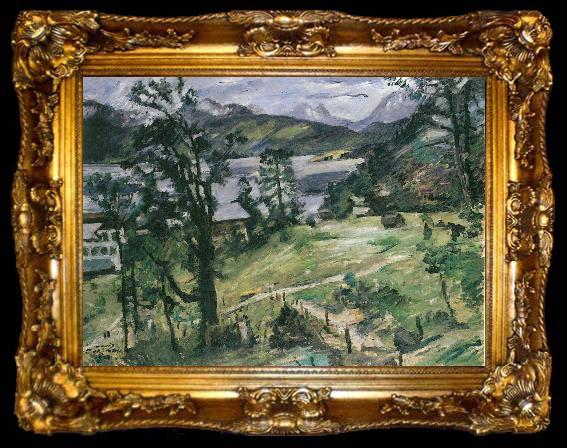 framed  Lovis Corinth Walchenseelandschaft mit Larche, ta009-2