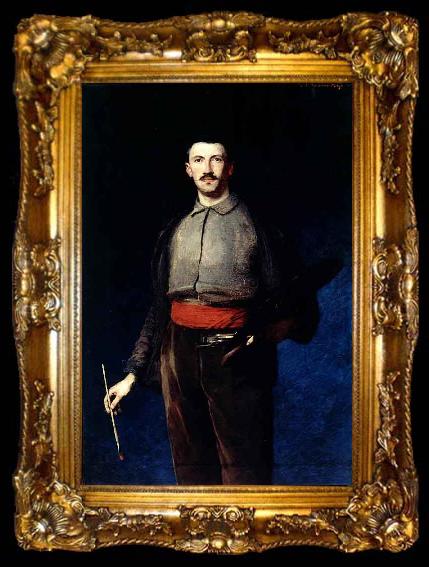 framed  Ludwik de Laveaux Self portrait with a palette, ta009-2