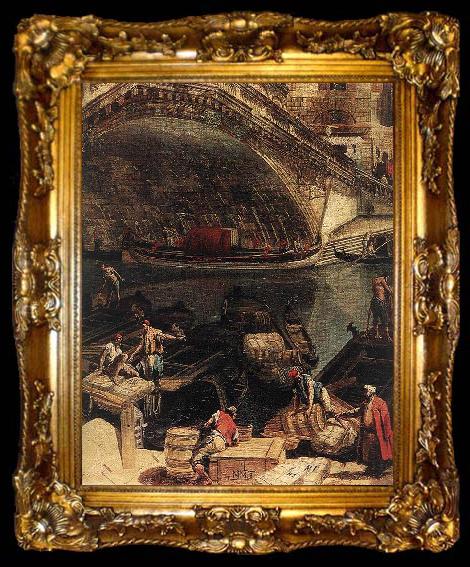 framed  MARIESCHI, Michele The Rialto Bridge from the Riva del Vin, ta009-2