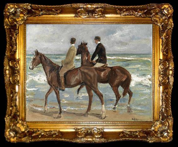 framed  Max Liebermann Zwei Reiter am Strand, ta009-2