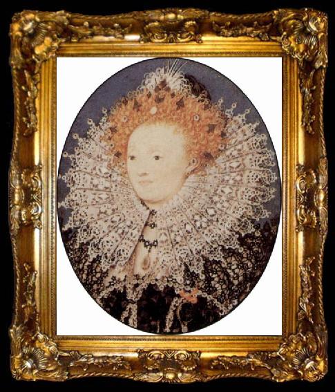 framed  Nicholas Hilliard Portrat Elisabeth I, Konigin von England, ta009-2