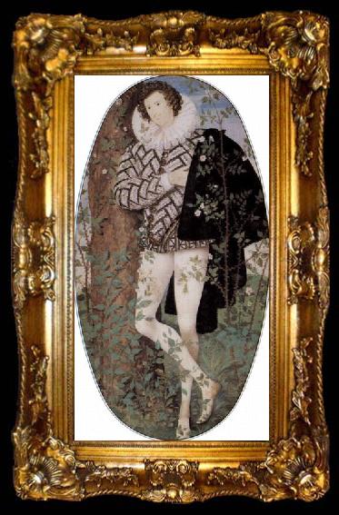 framed  Nicholas Hilliard Young Man Among Roses, ta009-2