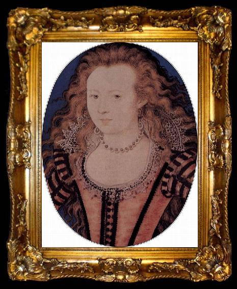 framed  Nicholas Hilliard Elizabeth, Queen of Bohemia, daughter of James I, ta009-2