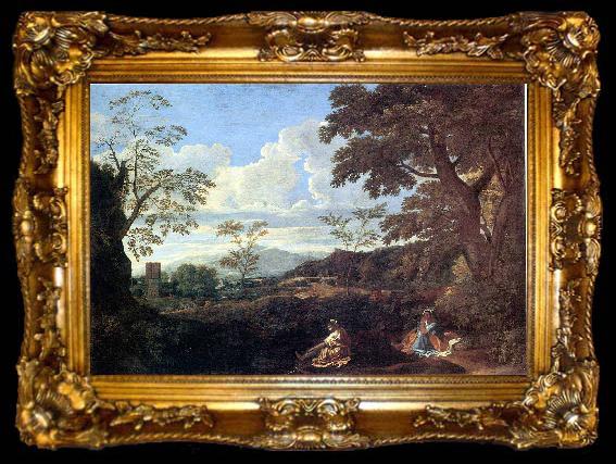 framed  Nicolas Poussin Paysage avec une femme se lavant les pieds, ta009-2