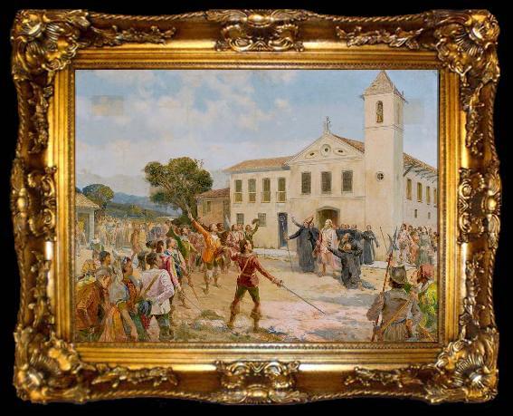 framed  Oscar Pereira da Silva Abjuration of the King - The Acclamation of Amador Bueno, ta009-2