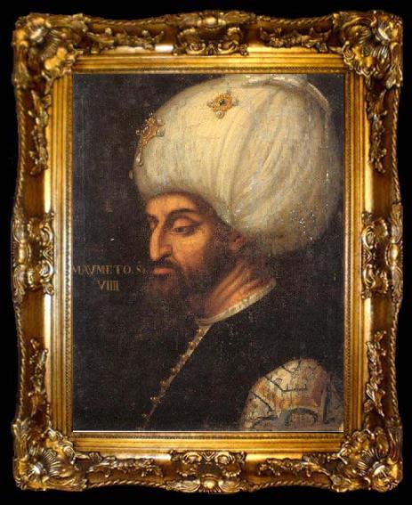 framed  Paolo Veronese Portrait of Mehmed II by Italian artist Paolo Veronese., ta009-2