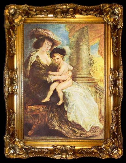 framed  Peter Paul Rubens Portrat der Helene Fourment mit ihrem erstgeborenen Sohn Frans, ta009-2