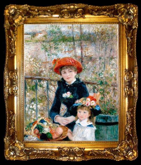 framed  Pierre Auguste Renoir On the Terrasse, ta009-2