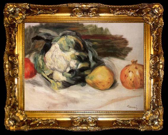 framed  Pierre-Auguste Renoir Cauliflower and pomegranates, ta009-2