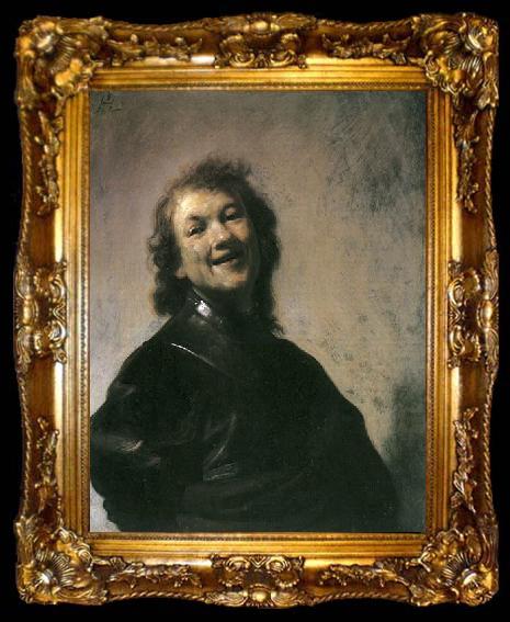 framed  REMBRANDT Harmenszoon van Rijn Rembrandt laughing, ta009-2
