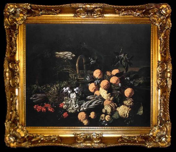 framed  RUOPPOLO, Giovanni Battista Still life in a Landscape, ta009-2