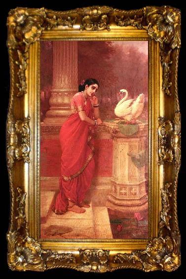 framed  Raja Ravi Varma Hamsa Damayanti, ta009-2
