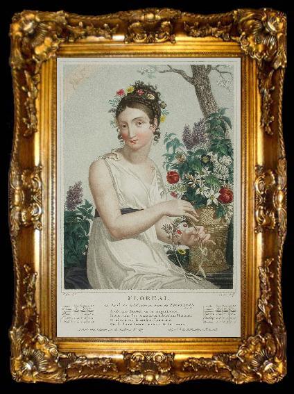 framed  Salvatore Postiglione Allegory of Floreal, ta009-2